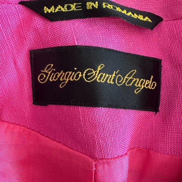 VTG Giorgio Sant Angelo Linen Blazer Hot Pink Lined Linen Blend - Picture 7 of 12
